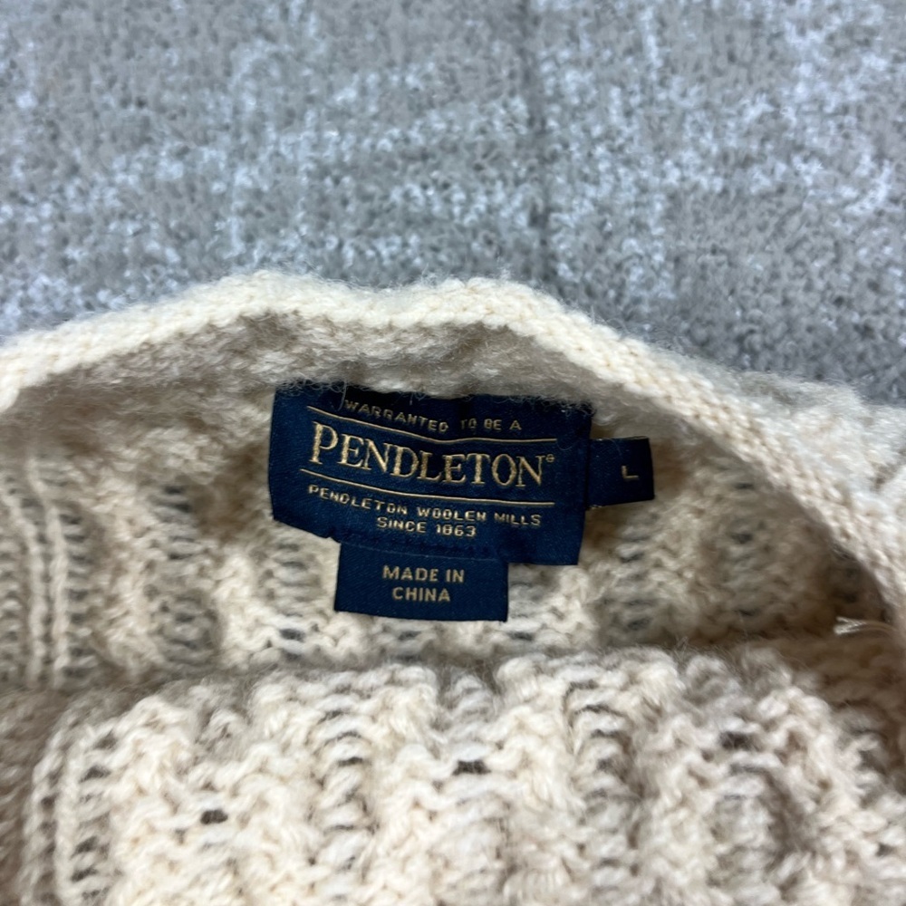 Pendleton Cream Cable Knit Sweater - image 3
